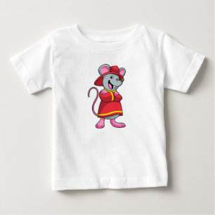 Mouse as Firefighter with Helmet Baby T-Shirt