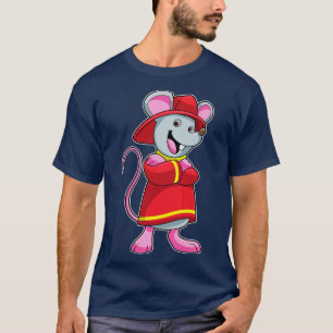 Mouse as Firefighter with Helmet T-Shirt