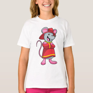 Mouse as Firefighter with Helmet T-Shirt