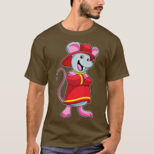 Mouse as Firefighter with Helmet T-Shirt