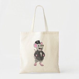 Mouse as Groom with Ribbon Tote Bag