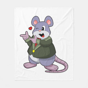 Mouse as Groom with Suit Fleece Blanket