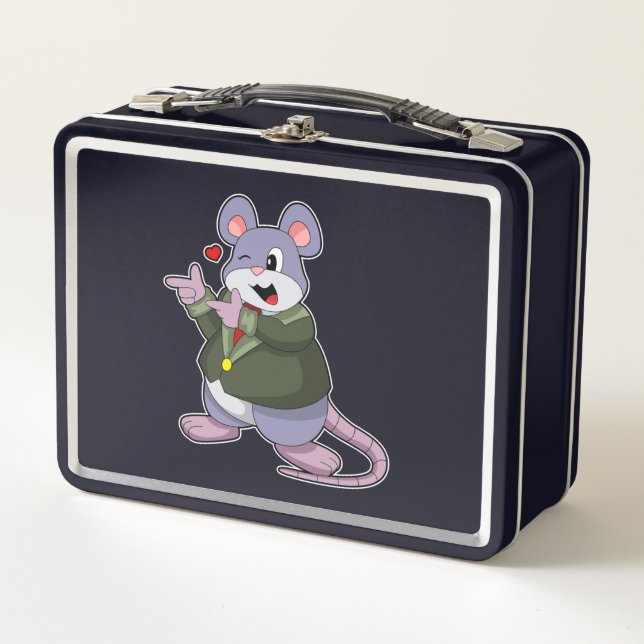 Mouse as Groom with Suit Metal Lunch Box (Front)