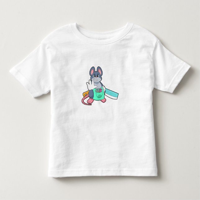 Mouse as Hairdresser with Scissors & Comb Toddler T-Shirt (Front)