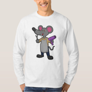 Mouse as Hairdresser with Scissors & Hair dryer T-Shirt