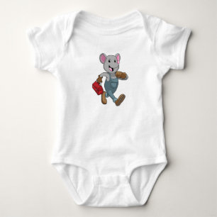 Mouse as Handyman with Toolbox Baby Bodysuit