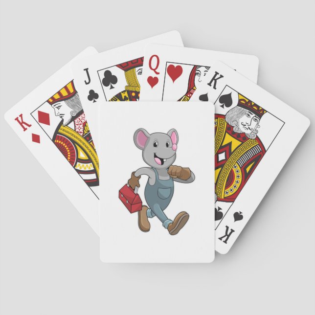 Mouse as Handyman with Toolbox Playing Cards (Back)