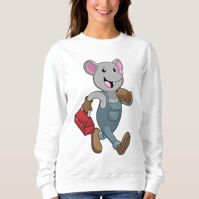 Mouse as Handyman with Toolbox Sweatshirt (Front)