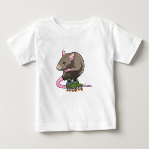 Mouse as Inline skater with Inline skates Baby T-Shirt