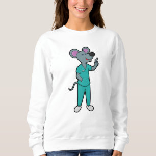 Mouse as Nurse at Vaccination with Syringe Sweatshirt