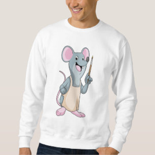 Mouse as Painter with Paint brush Sweatshirt