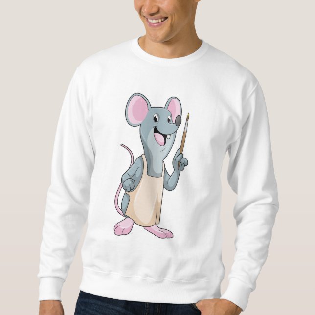 Mouse as Painter with Paint brush Sweatshirt (Front)