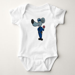 Mouse as Police officer with Doughnut Baby Bodysuit