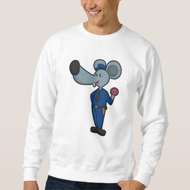 Mouse as Police officer with Doughnut Sweatshirt (Front)