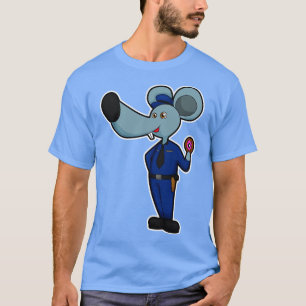Mouse as Police officer with Doughnut T-Shirt