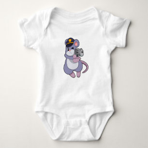 Mouse as Police officer with Police hat Baby Bodysuit