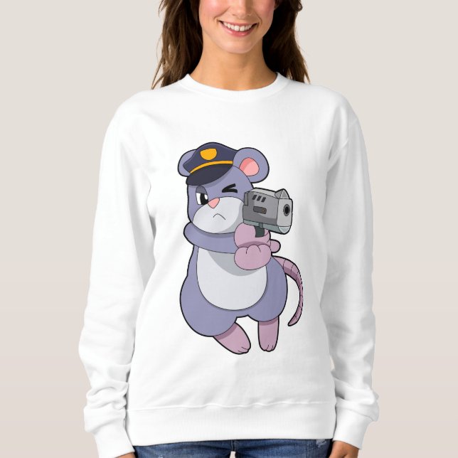 Mouse as Police officer with Police hat Sweatshirt (Front)