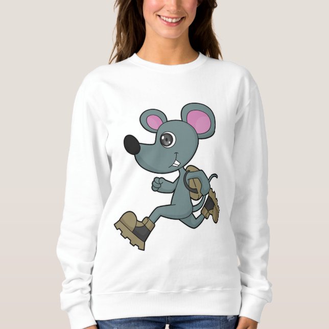 Mouse as Runner with Backpack Sweatshirt (Front)
