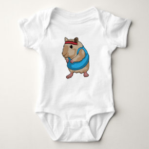 Mouse as Runner with Headband Baby Bodysuit