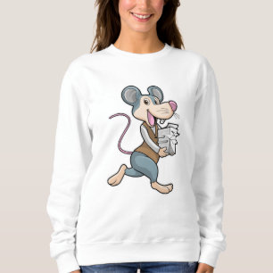 Mouse as Secretary with Paper Sweatshirt