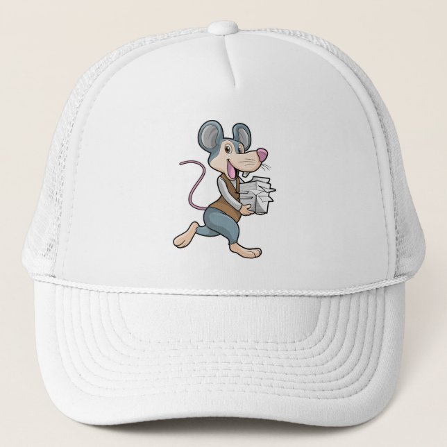 Mouse as Secretary with Paper Trucker Hat (Front)