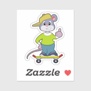 Mouse as Skater with Skateboard