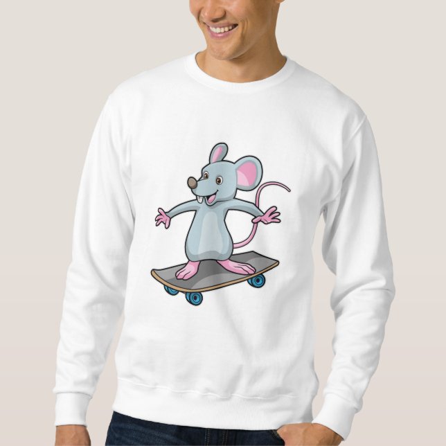 Mouse as Skater with Skateboard Sweatshirt (Front)
