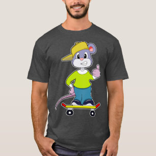 Mouse as Skater with Skateboard T-Shirt