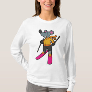 Mouse as Skier with Ski T-Shirt