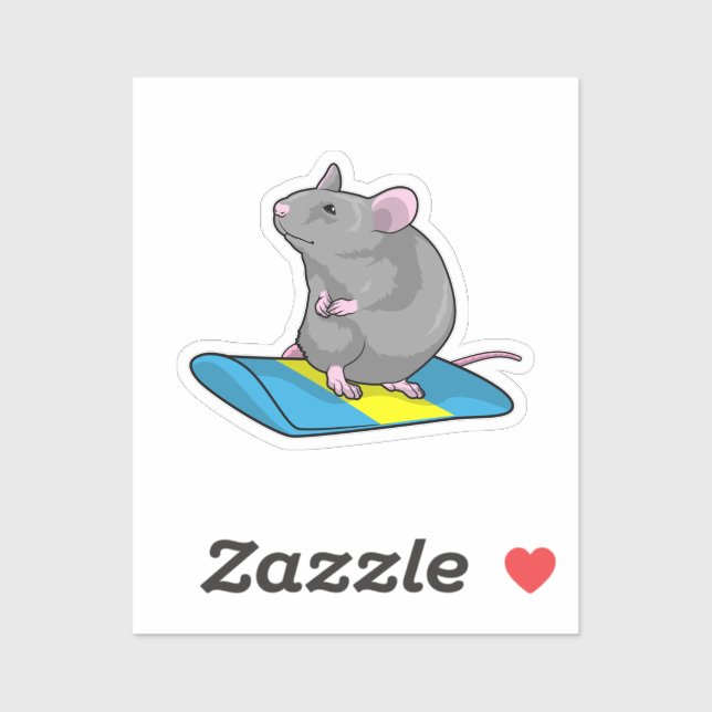 Mouse as Snowboarder with Snowboard (Sheet)