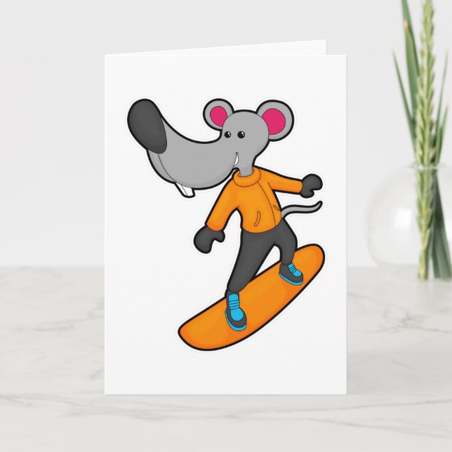 Mouse as Snowboarder with Snowboard Card (Front)
