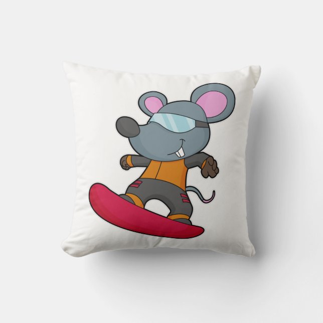 Mouse as Snowboarder with Snowboard Cushion (Front)