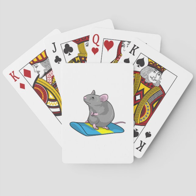 Mouse as Snowboarder with Snowboard Playing Cards (Back)
