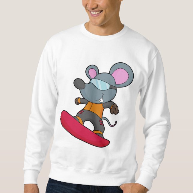 Mouse as Snowboarder with Snowboard Sweatshirt (Front)