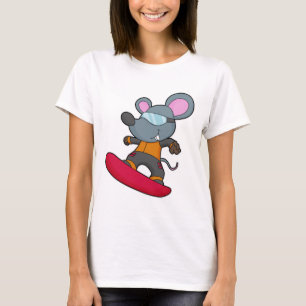 Mouse as Snowboarder with Snowboard T-Shirt
