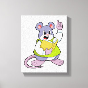 Mouse as Teacher with Book Canvas Print