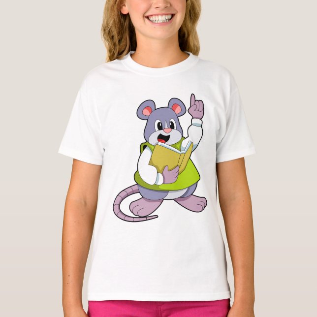 Mouse as Teacher with Book T-Shirt (Front)