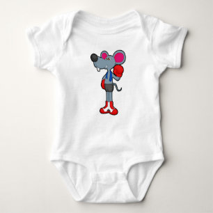 Mouse at Boxing with Boxing gloves Baby Bodysuit
