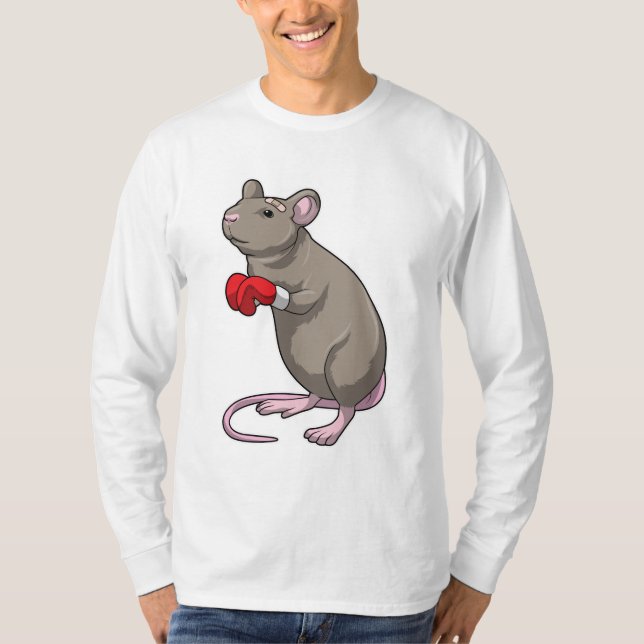Mouse at Boxing with Boxing gloves T-Shirt (Front)