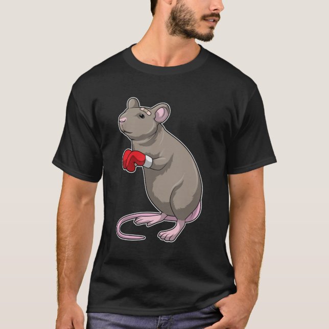 Mouse at Boxing with Boxing gloves T-Shirt (Front)