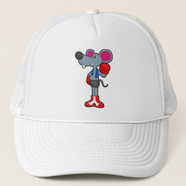 Mouse at Boxing with Boxing gloves Trucker Hat (Front)