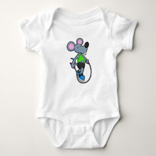 Mouse at Fitness with Rope Baby Bodysuit