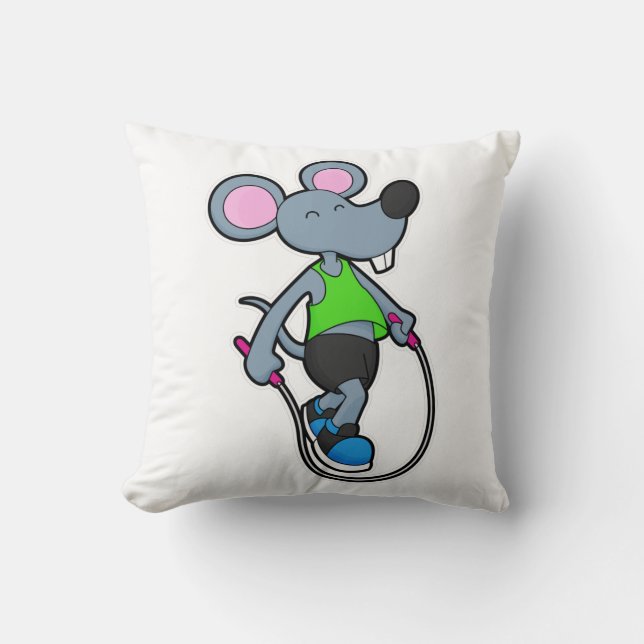 Mouse at Fitness with Rope Cushion (Front)