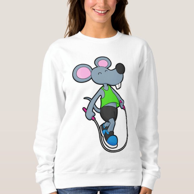 Mouse at Fitness with Rope Sweatshirt (Front)