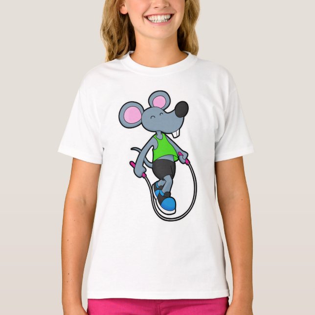 Mouse at Fitness with Rope T-Shirt (Front)
