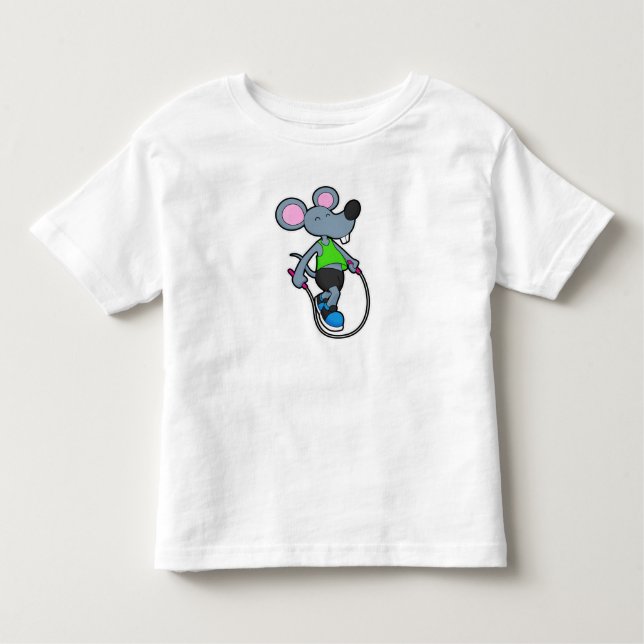 Mouse at Fitness with Rope Toddler T-Shirt (Front)