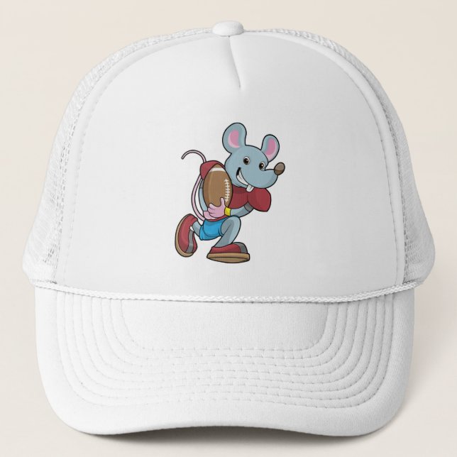 Mouse at Football with Equipment Trucker Hat (Front)