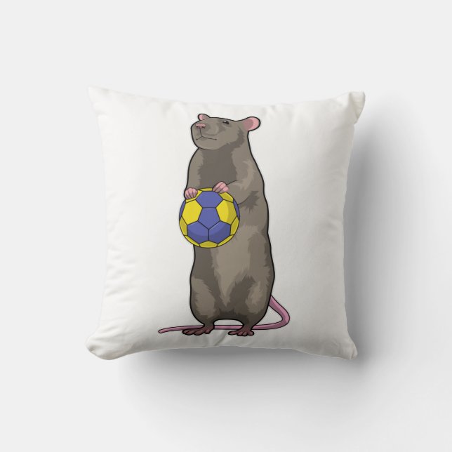 Mouse at Handball Sports Cushion (Front)