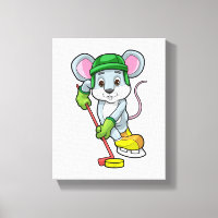 Mouse at Ice hockey with Hockey stick