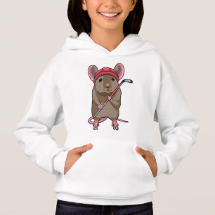 Mouse at Ice hockey with Ice hockey stick
